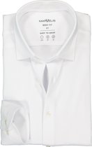MARVELIS jersey body fit overhemd - wit tricot - Strijkvriendelijk - Boordmaat: 42