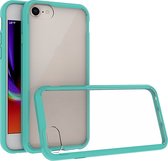 Mobigear Crystal Hardcase Hoesje - Geschikt voor Apple iPhone SE (2020) - Transparant / Turquoise