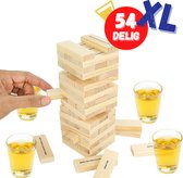 Drank-spellen.nl Jenga Drankspel - Incl. 4 shotglazen - Drunken Tower - Drankspel voor Volwassenen - Tipsy Tower