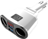 Séparateur Allume-Cigare Voiture - Entrée USB Voiture - 2 Prises Cigarette - Chargeur Voiture - Accessoires voiture - BLANC
