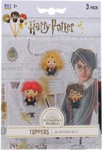 Harry Potter potlood toppers set - Multicolor - Kunststof - Set van 3 - Harry Potter - Wizarding World - Ron Weasley - Hermione Granger - Cadeau - Kerstcadeau - Sinterklaascadeau