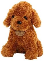 Knuffel hond - Pluche - Knuffelbeer - Bruin - 20x20x16 cm