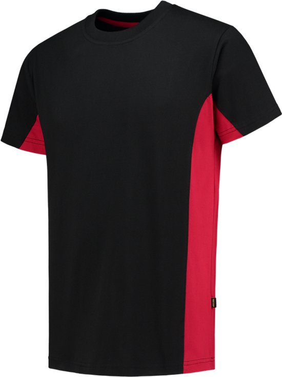 Tricorp T-shirt Bicolor 102004 Zwart / Rood - Maat 7XL