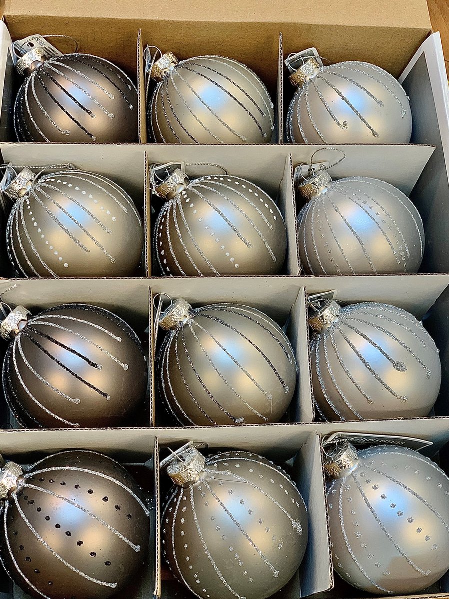 S&L Luxe Christmas Gifts kerstballenset met glitters - 12stuks - 8cm - kerstversiering - kerstballen