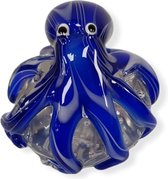 Glassculptuur inktvis blauw muranostijl