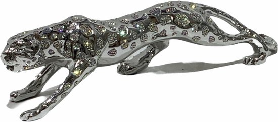 Leopard diamonds - luipaard diamanten - Beeld decoratie - Silver - 54x15x13  cm | bol.com