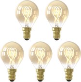 5 STUKS CALEX LED KOGELLAMP E14 4W 2100K GOUD DIMBAAR