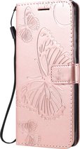 Samsung Galaxy S10 Lite Hoesje - Mobigear - Butterfly Serie - Kunstlederen Bookcase - Roségoud - Hoesje Geschikt Voor Samsung Galaxy S10 Lite