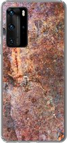 Telefoonhoesje Geschikt voor Huawei P40 Pro hoesje - IJzer - Bruin - Roest print - Siliconen Telefoonhoesje
