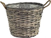 Oneiro Luxe Bloempot BOBS Grijs - D30 H24 cm – hotel chique - binnen ––– accessoires – tuin – decoratie – bloemen – mat – glans – industrieel - droogbloemen