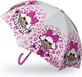 LOL Surprise 45 cm transparant roze meisjes paraplu