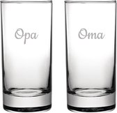 Gegraveerde longdrinkglas 28,5cl Opa & Oma