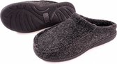 Pantoffels - lage sloffen voor heren - instappers - slippers - huisschoenen - buitenkant van vilt - antraciet grijs - maat 43