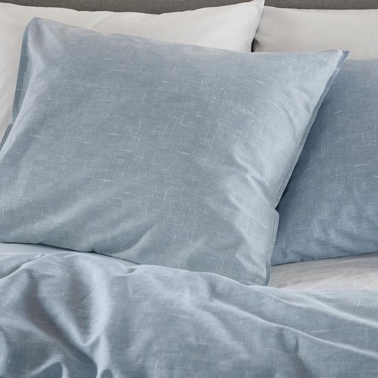 Damai dekbedovertrek Ebba - Biologisch Katoen - 260x200/220 cm - Soft Blue + 2 kussenslopen 60x70 van Damai — afbeelding 4