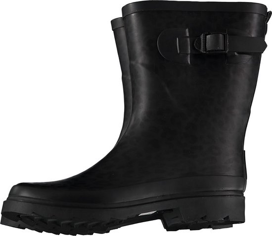 XQ Footwear - Bottes de pluie pour femmes - Bottes en caoutchouc - Femme - Festival - Imprimé panthère - Caoutchouc - gris foncé - noir - Taille 41