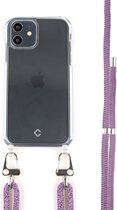 Coverzs Transparant case met paars koord geschikt voor Apple iPhone 11