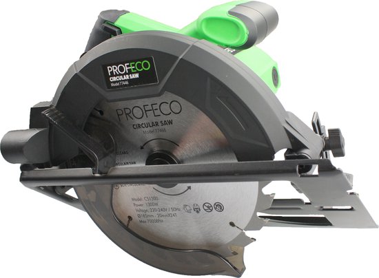 Profeco cirkelzaag 1300W - Ø185mm - Handcirkelzaag elektrisch - Met parallelgeleider - Incl. 24T zaagblad