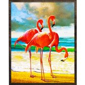Eagle® Diamond Painting Volwassenen - Flamingo - 50x40cm - Ronde Steentjes