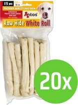 Antos Raw Hide Witte Roll Sticks - 15 stuks - 20 verpakkingen