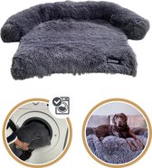 Luxe hondenmand voor op de bank, bed en grond | Dogsy fluffy hondenkussen van vegan materiaal & wasmachine-vriendelijk | in grijs