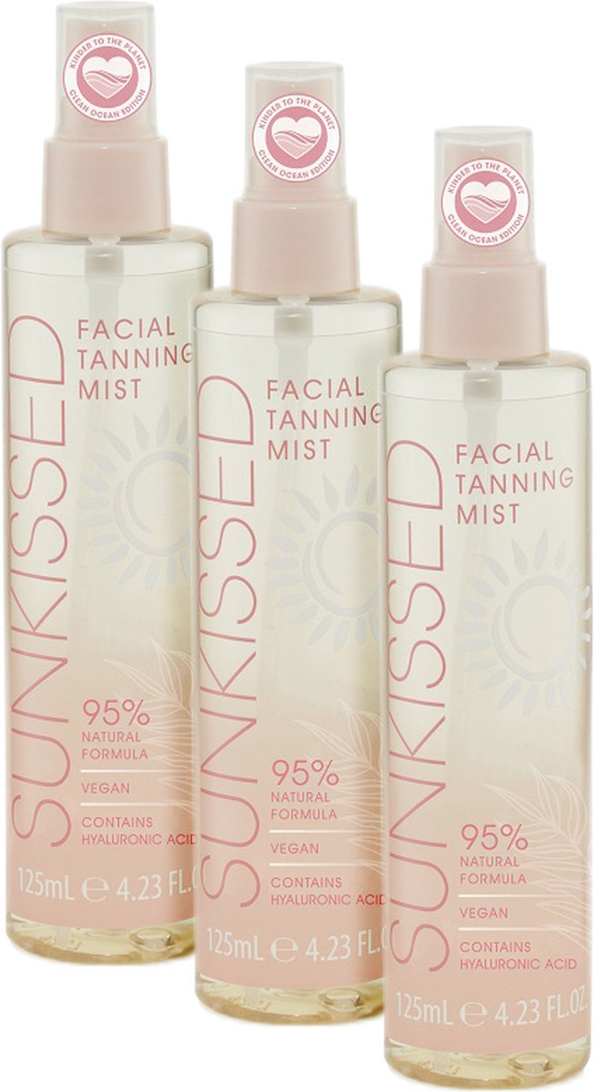 Sunkissed - Facial Tanning Mist - Zelfbruiner - Voordeelverpakking - 3 x 125ml - Clean Ocean Edition