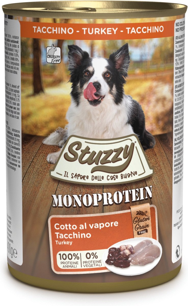 Stuzzy Stuzzy Monoproteïn Kalkoen - Hond - Natvoer - Volledig voer - 6 x 400 gr
