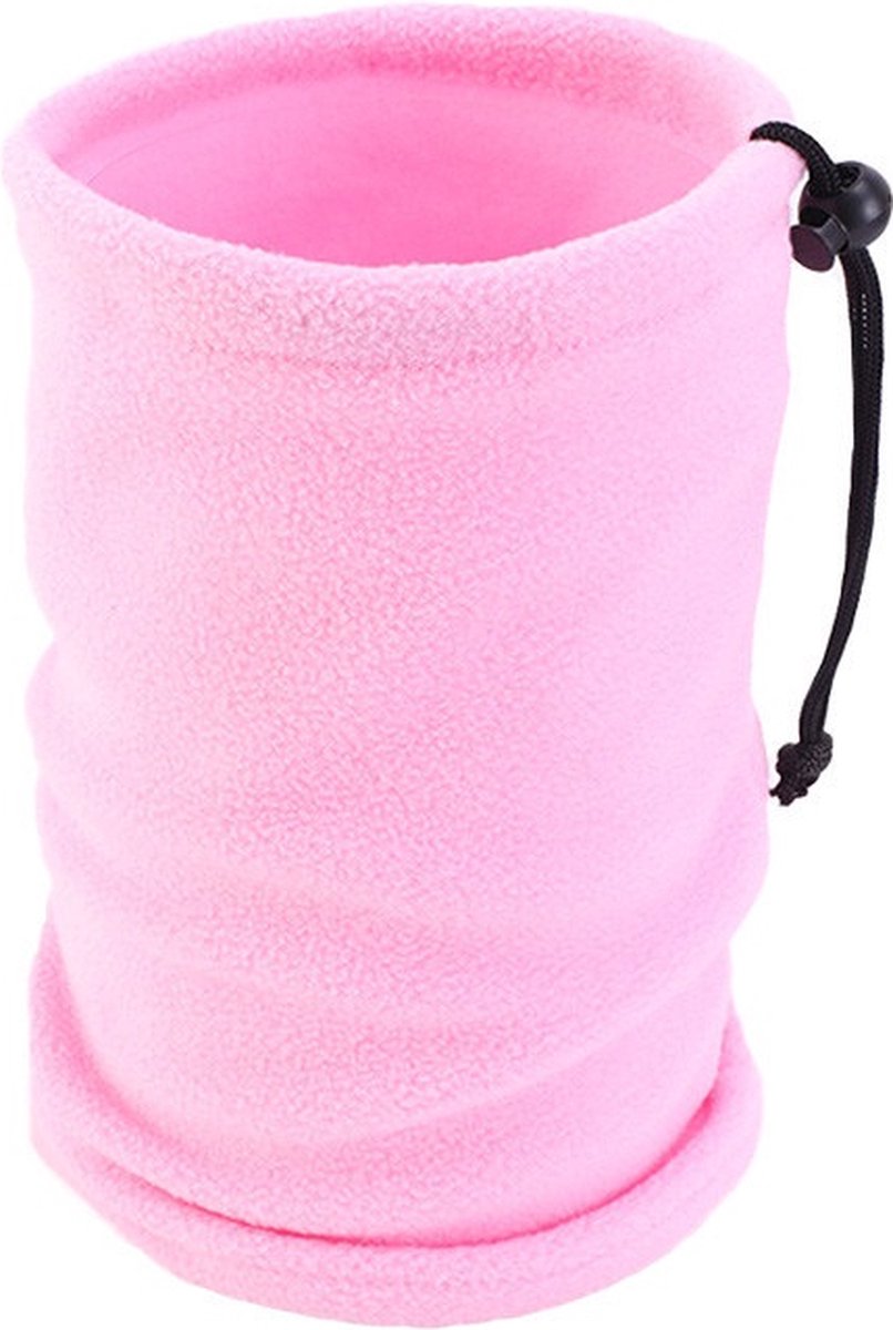 Kinderen hals warmer - Nekwarmer - Licht roze - Sjaal - fleece winter - Kinderen - Polar fleece bandana nekwarmer - Gezichtsmasker - Mondkopje - Wintersport - Sport - Maat: One size