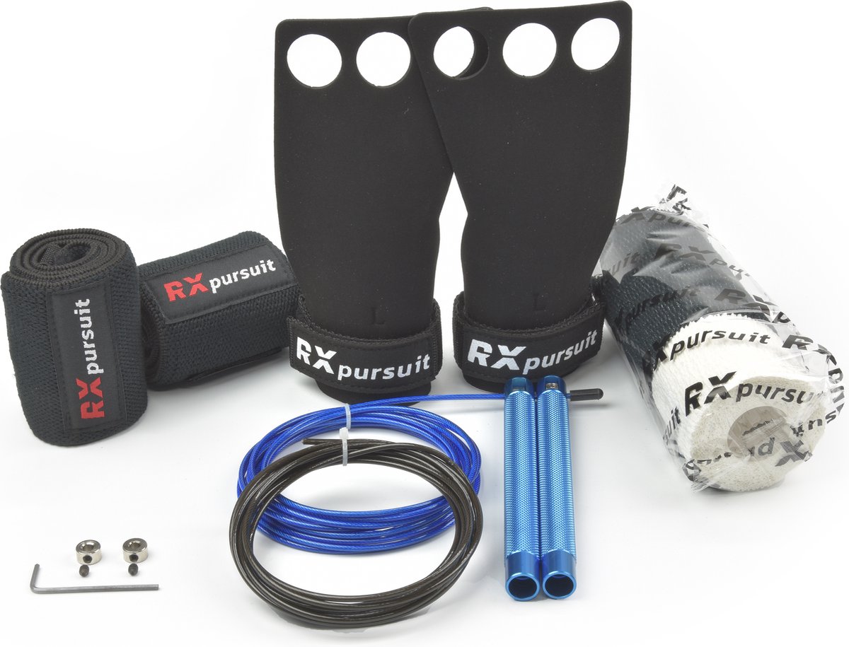 Rxpursuit - CrossFit Pakket - Micro Fiber Grips - Maat S - Speed Rope Blauw