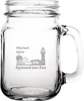 Gegraveerde Drinkglas 45cl met schroefdeksel Egmond aan Zee