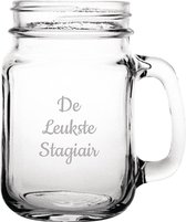 Gegraveerde Drinkglas 45cl met schroefdeksel De Leukste Stagiair