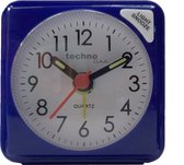 Technoline - Geneva S - wekker - met analoge klok - verlichting - snooze - klein formaat - blauw