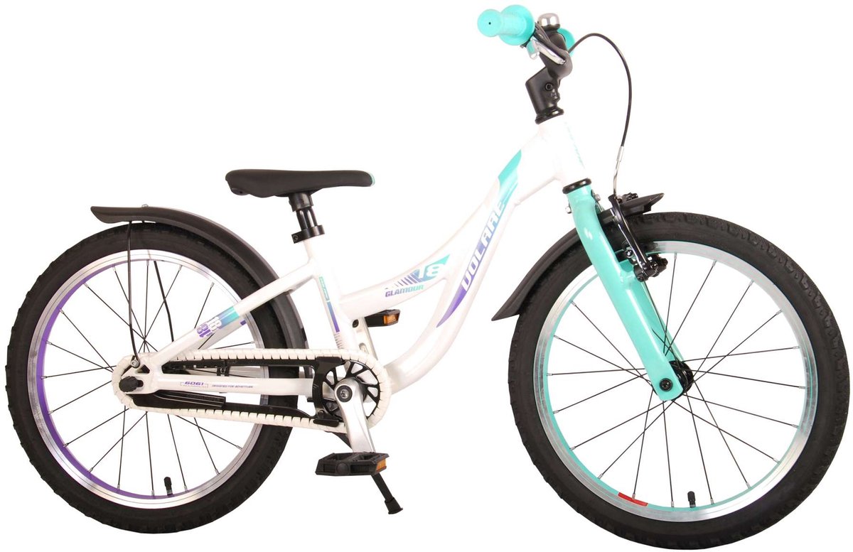 Volare Glamour Kinderfiets - Meisjes - 18 inch - Wit/Mint Groen