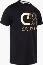 Cruyff - RESE SHIRT - 3D PRINT - ZWART GOUD - COTTON