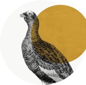 Muursticker Willow Grouse by Meyers Konversations-Lexikon 1897 Gold -Ø 80 cm