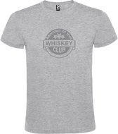 Grijs  T shirt met  " Member of the Whiskey club "print Zilver size M