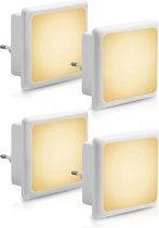 Starglow® Nachtlampjes - Volwassenen & Kinderen - Stopcontact - Dag & Nacht Sensor - Stekkerlamp Babykamer - Warm LED Licht - Voordeelverpakking 4 Stuks