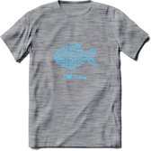 I Love Fishing - Vissen T-Shirt | Blauw | Grappig Verjaardag Vis Hobby Cadeau Shirt | Dames - Heren - Unisex | Tshirt Hengelsport Kleding Kado - Donker Grijs - Gemaleerd - XL