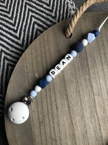 Speenkoord blauw gepersonaliseerd| kraamcadeau | babyshower | kraamfeest