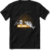 Big Catch - Vissen T-Shirt | Grappig Verjaardag Vis Hobby Cadeau Shirt | Dames - Heren - Unisex | Tshirt Hengelsport Kleding Kado - Zwart - M