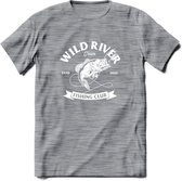 Fishing Club - Vissen T-Shirt | Grappig Verjaardag Vis Hobby Cadeau Shirt | Dames - Heren - Unisex | Tshirt Hengelsport Kleding Kado - Donker Grijs - Gemaleerd - M