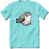 Fishing Boots - Vissen T-Shirt | Grappig Verjaardag Vis Hobby Cadeau Shirt | Dames - Heren - Unisex | Tshirt Hengelsport Kleding Kado - Licht Blauw - S