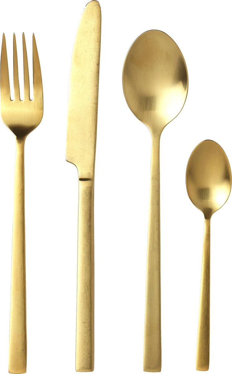 Bitz® 130120 Bestekset 4 persoons 16-delig - Mat Goud