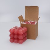 Bubble Kaars - Bubble Candle - Bubbel Kaars - Kubus Kaars - Geurkaars - 2 Stuks - Groot - Vegan - Rood