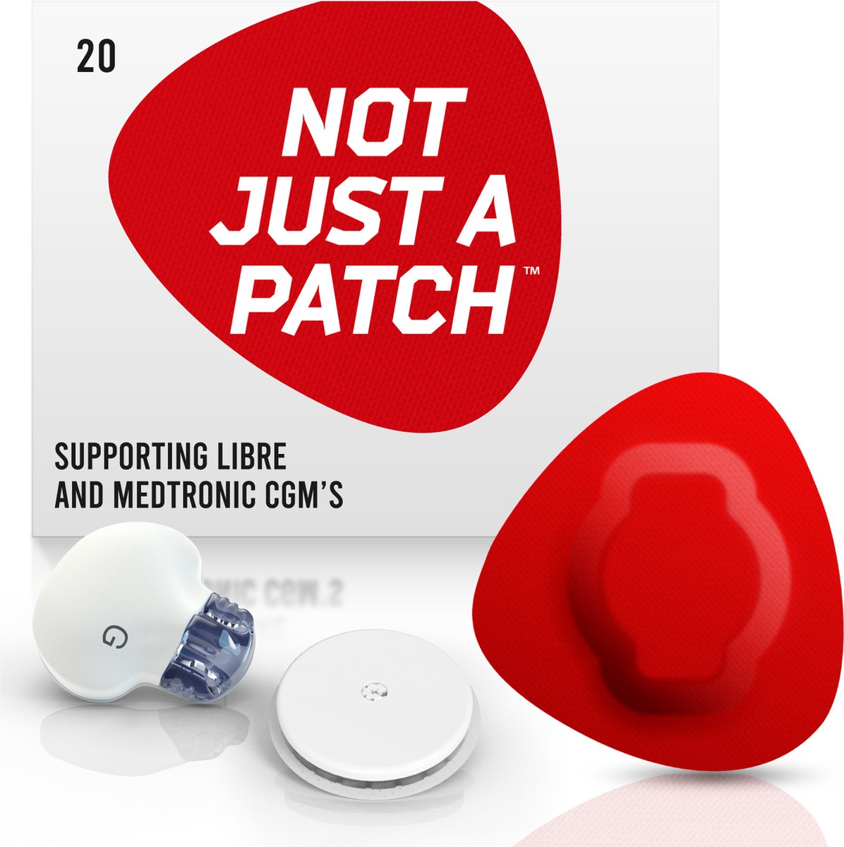 Goedkoopste Not Just A Patch - Red Patch - Sensor patch pleister for Freestyle Libre and Medtronic Guardian – 20 pack – S (maat