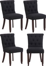 Clp Alberton Set van 4 stoelen - Stof - Donkergrijs - Antiek Licht