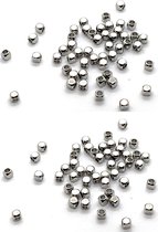 Copper Flat Beads  - Zilverkleurig - 100 Stuks
