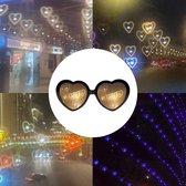 Everygoods 3D-Bril Met Hart-Effect, Hartvormig Vuurwerk, Buigbril, Speciaal Effect, Licht, Perzikhartvormig Licht In Liefde, Speciaal Effect, Bril, Hartvormige Caleidoscoopbril Voor Muziek