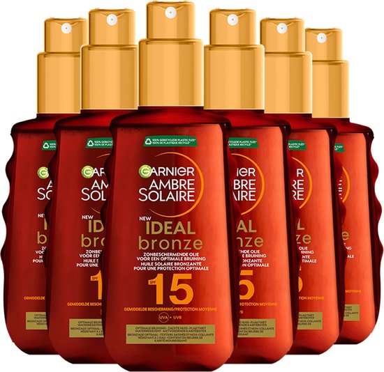 Garnier Ambre Solaire Zonneolie SPF 15 - 6 x 150 ml Voordeelverpakking