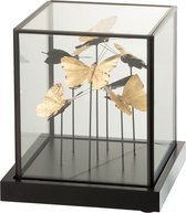 Stolp | glas | zwart - goud | 19.5x19.5x (h)21.5 cm