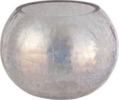 Windlicht | glas | paars | 15x15x (h)12.5 cm